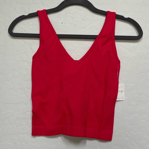 Free People Solid Rib Brami in Cherry Size M/L - Picture 2 of 6